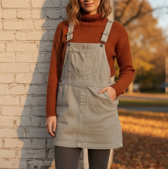 Urban Outfitters Dresses & Skirts - BDG Womens Urban Outfitters Gray Green Denim Overall Dress Size Large